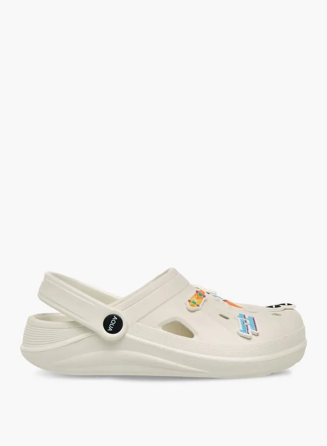 Aqua Boys Graphic Embossed Clogs